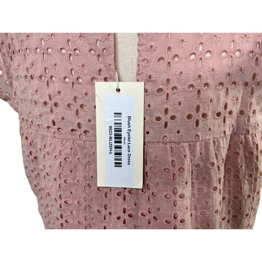 Allie Rose Dress Blush Eyelet Size L - Picture 6 of 8